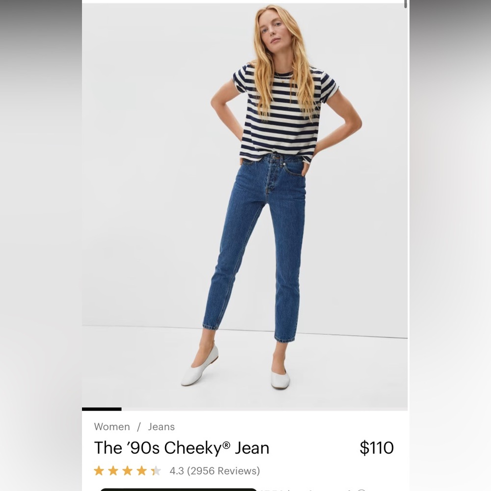 Everlane 90’s Cheeky Jean, 30 regular. Deep Atlantic. NWT